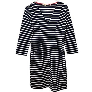 Boden Navy & White Striped Breton Bronte Ottoman Dress Size 10